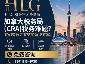 HLG税务律师事务所】专业解决加拿大税务局(CRA)税务难题/审计辩护/债务减免
